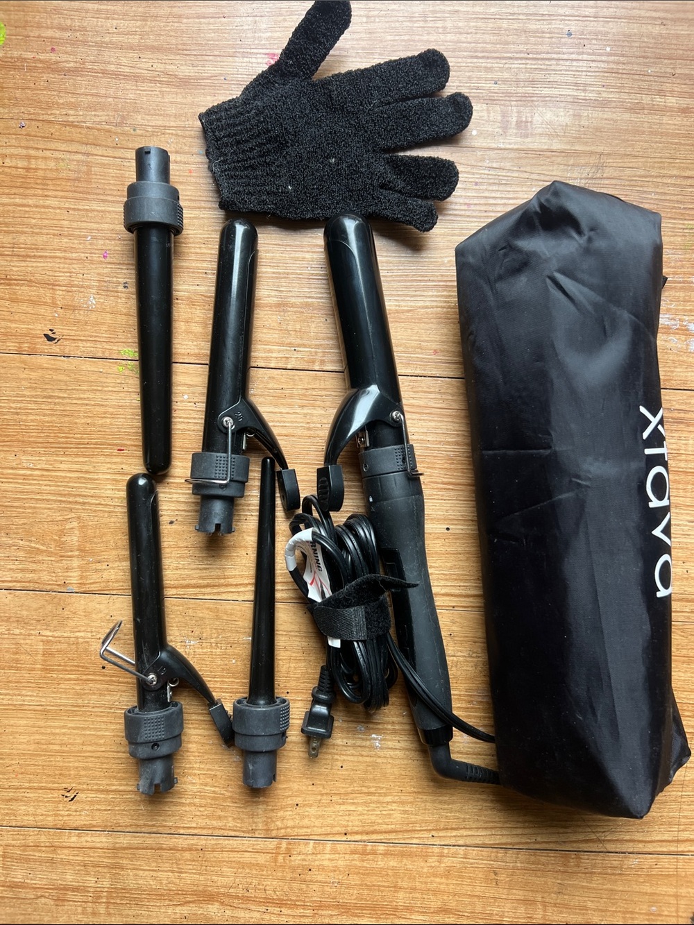 Xtava Interchangeable 5 in 1 ion Piece Black Curling Wand Set